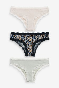 Lot de trois culottes en modal et dentelle