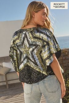 Rockett St George Gold/Silver Premium Sequin Festival Kimono (203563) | $214