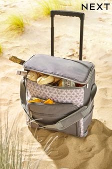 Grey Geo Picnic Wheelie Cool Bag