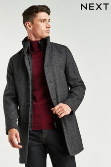 Charcoal Grey Funnel Neck Coat (204038) | TRY 2.377