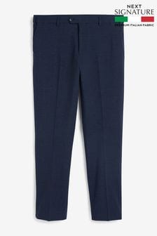 Navy Blue Slim Fit Slim Fit Signature Tollegno Motionflex Stretch Wool Puppytooth Suit: Trousers (204103) | 115 €