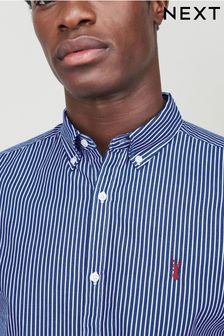 Marineblau/Weiß - Regular - Langärmeliges Hemd mit Streifen (204794) | 48 €