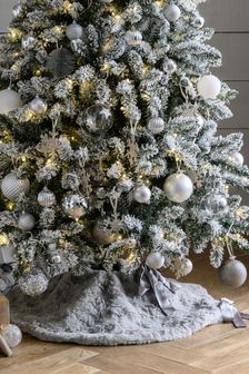 Grey Faux Fur Christmas Tree Skirt (204987) | $45