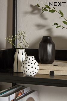 Set of 3 Black/White Small Ceramic Vases (205474) | $20