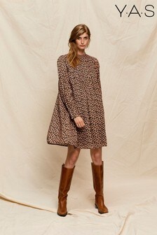 Robe Y.A.S Sustainable Nanna noire fleurie