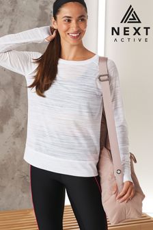 White Next Active Sports Long Sleeve Top (205888) | KRW26,900