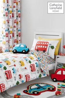 Catherine Lansfield Multi Kids Transport Easy Care Duvet Cover And Pillowcase Set (206142) | AED78 - AED94