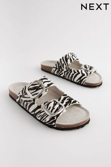 Women s Flat Mules Casual Animal Print Footwear Next Luxembourg