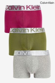 Zestaw 3 par stalowych bokserek Calvin Klein z bawełny (206742) | 145 zł