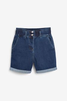 כחול כהה - מכנסי ג'ינס קצרים עם מותניים נמתחים (207200) | ‏70 ₪