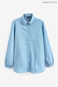 Cortefiel Leinenhemd, Blau (207310) | 27 €