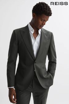 Reiss Forest Green Bold Slim Fit Wool Single Breasted Blazer (207408) | 456 €