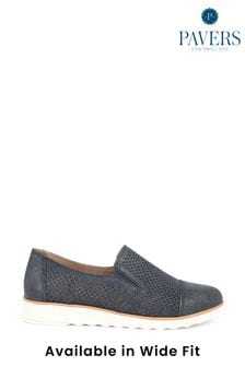 Pavers Blue Navy Ladies Wide Fit Lightweight Casual Slip-On Shoes (207643) | 44 €