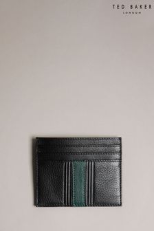 Ted Baker Black Evet Striped Leather Cardholder (208211) | OMR16