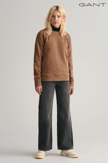 Braun - Gant Sweatshirt mit Schildlogo (208227) | 50 €