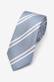 Light Blue/White Stripe Regular Pattern Tie (208794) | kr139