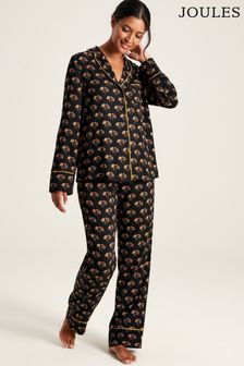 Joules Alma Black Floral Pyjama Set (208885) | AED332