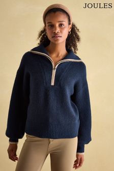 Women s Zip Neck Jumpers Quarter Zip Jumpers Next USA
