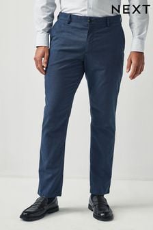 Blue Slim Smart Textured Chino Trousers (209185) | $58