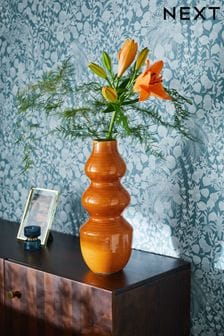 Orange Wiggle Crackle Glaze Ceramic Large Vase (209690) | €43