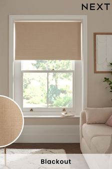 Natural Ready Made Textured Blackout Roller Blind (20C483) | €26 - €58