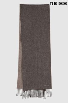 Reiss Taupe Picton Cashmere Blend Scarf (210355) | KRW153,000