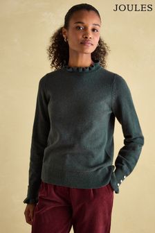 Grey frill neck jumper shop