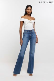 River Island Blue Denim Relaxed Straight Fit Jeans (210979) | €28