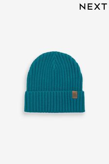 Turquoise Blue - Knitted Rib Beanie Hat (1-16yrs) (211328) | kr70 - kr140