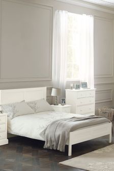 Laura Ashley Cotton White Ashwell Wooden Bed Frame (211467) | €410 - €588
