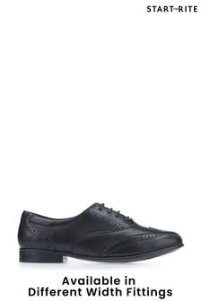 Start-Rite Matilda Black Leather Lace Up School Shoes F & G (212116) | 25,300 Ft