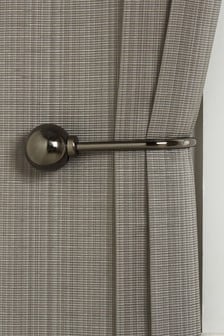 Set of 2 Pewter Grey Ball Curtain Holdbacks (212943) | R290