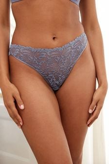 Silver Blue High Leg Comfort Lace Knickers (213191) | SGD 16