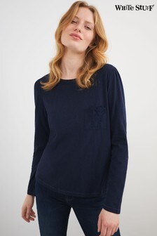 White Stuff Navy Crochet Pocket T-Shirt (213899) | €17.50