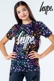 Hype. Kinder T-Shirt mit Blümchenmuster, Schwarz (213929) | 24 €