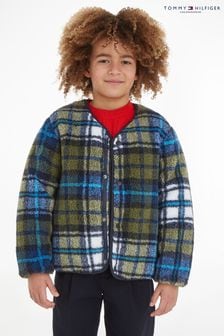 Zielona dziecięca kurtka Tommy Hilfiger ze wzorem w szkocką kratę i miękką podszewką (213993) | 347 zł - 410 zł