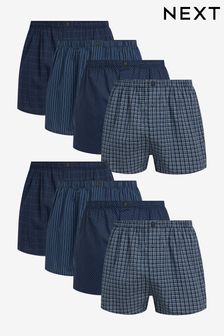 Navy 8 pack Pattern Woven Pure Cotton Boxers 4 Pack (214370) | ₪ 165