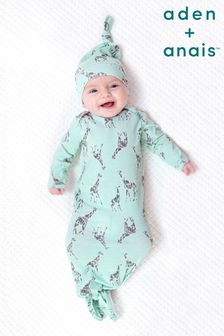 aden + anais Blue Comfort Knit Knotted Gown And Hat Gift Set (214696) | €35