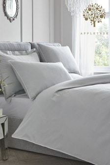 Appletree Grey Piped Edge Cotton Duvet Cover and Pillowcase Set (214809) | Kč1,390 - Kč2,380