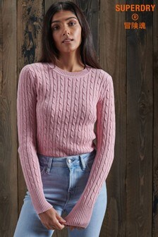 Pull Superdry Croyde ras de cou en maille torsadée