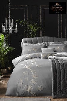 Laurence Llewelyn-Bowen Grey Luxor Luxury Embroidered Duvet Cover and Pillowcase Set (215042) | €37 - €66
