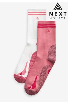 Coral Pink Next Active Sports Running Ankle Socks 2 Pack (215149) | €6.50