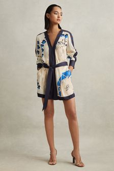 Reiss Isabella Printed Belted Playsuit