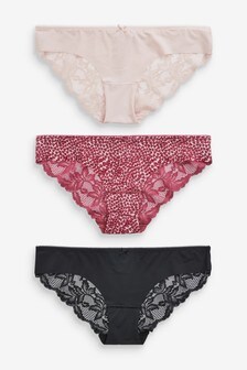 Lot de 3 culottes sans VPL avec dos en dentelle