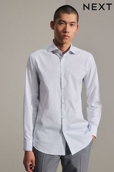 White/Blue Stripe Trimmed Shirt (215705) | HK$259