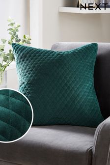 Bottle Green Velvet Quilted Hamilton 50 x 50 Cushion (215978) | NT$790