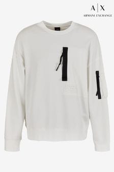Armani Exchange Off Utility Pocket White Sweatshirt (216051) | kr2 560