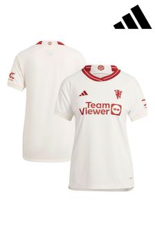 adidas White Manchester United Third Shirt 2023-24 Womens (216251) | LEI 477