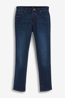 Mid Blue With Button Fly Slim Fit Essential Stretch Jeans (216872) | kr289 - kr301