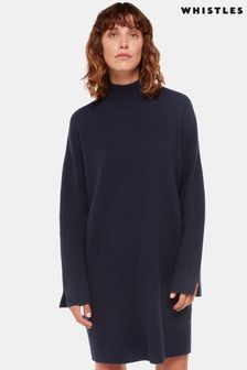 Whistles Blue Amelia Wool Knitted Dress (217098) | kr2 550